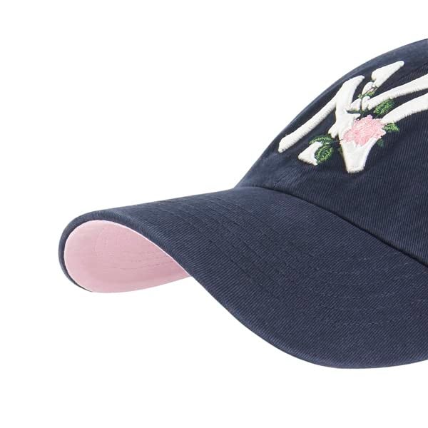 47 New York Yankees Thorn Clean Up Dad Hat Baseball Cap - Navy/Pink Rose - Image 3